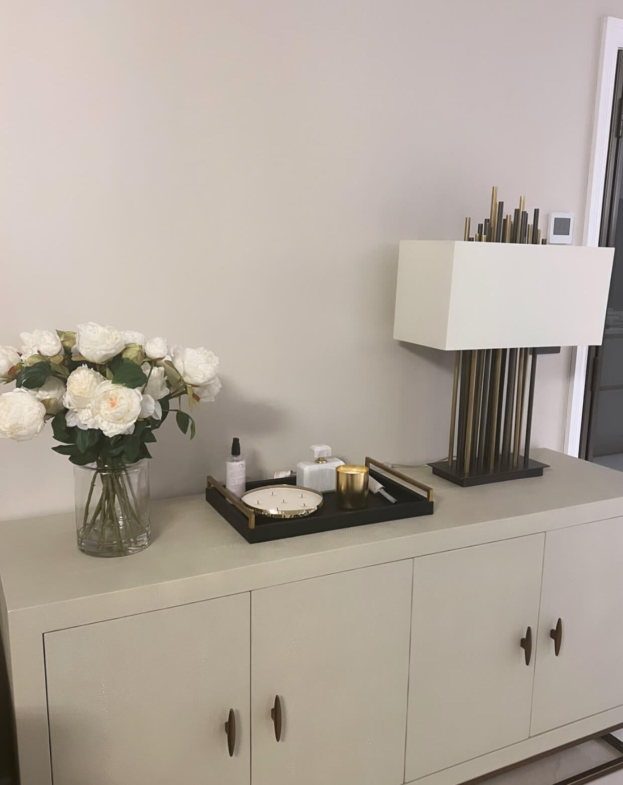 Luxurious Light & Dark Antique Brass Lamp