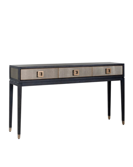 Textured Brass Trim Console Table