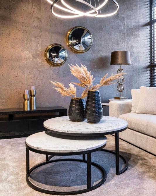 Carrara Marble Coffee table set of 2