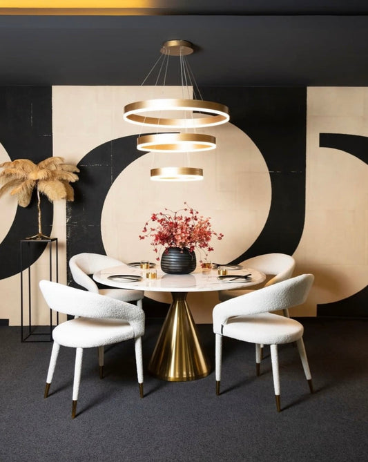 Round Brushed Gold Dining Table