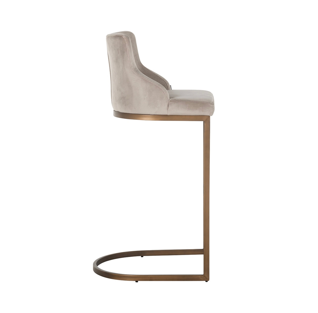 Mink Velvet Brass Bar Stool