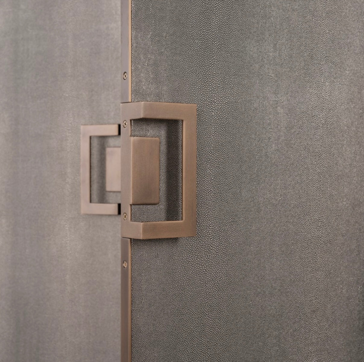 Textured Brass Trim Bar Cabinet