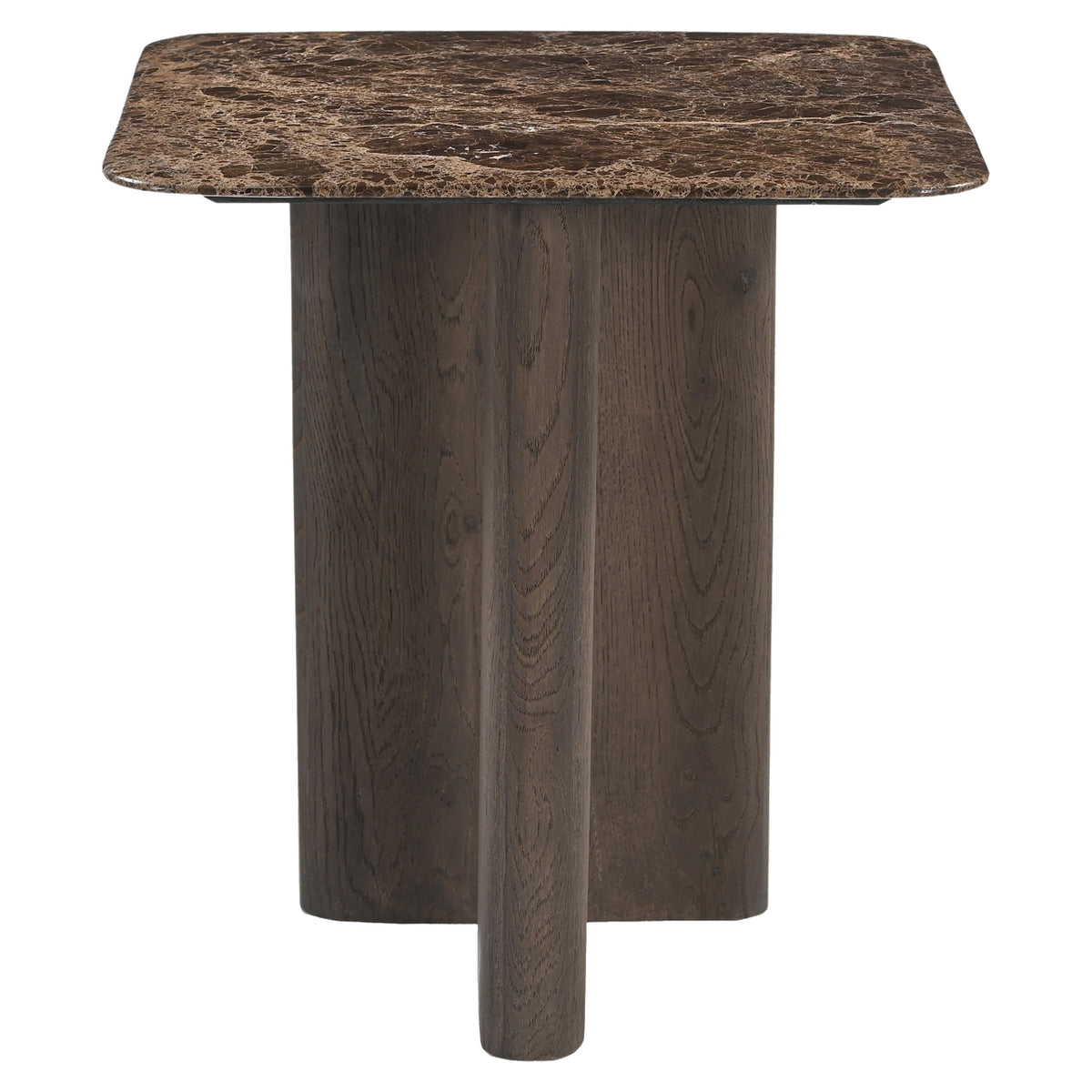 Castella Smoked Charcoal Marble Top Side Table