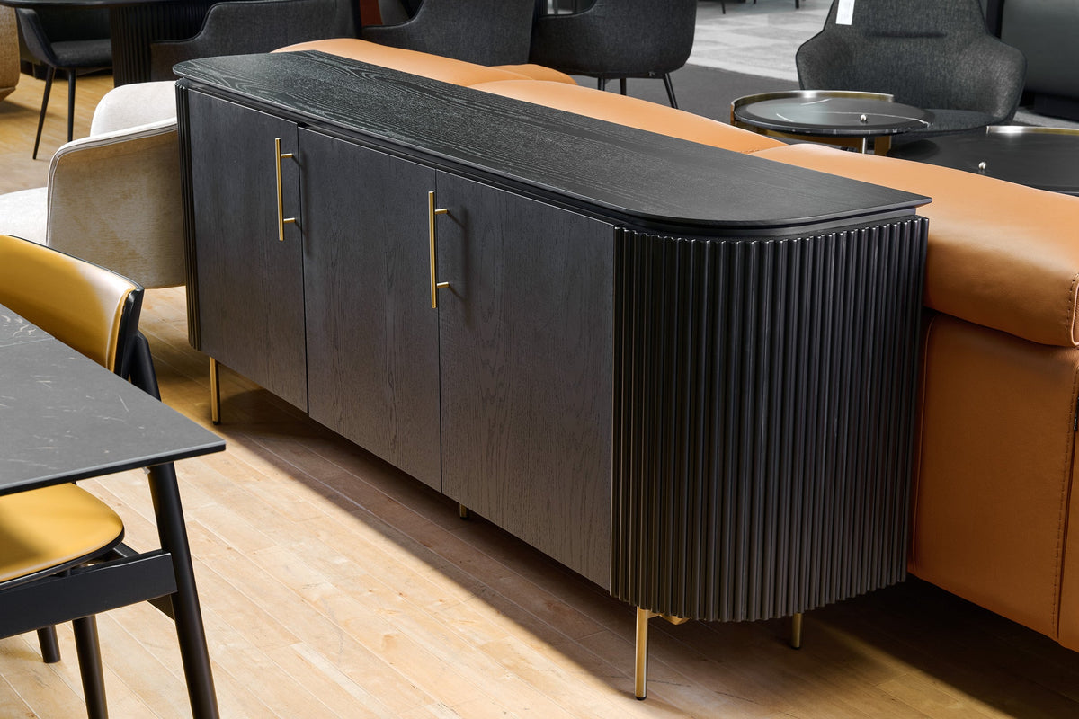 Lantine Buffet - Black Oak & Brass
