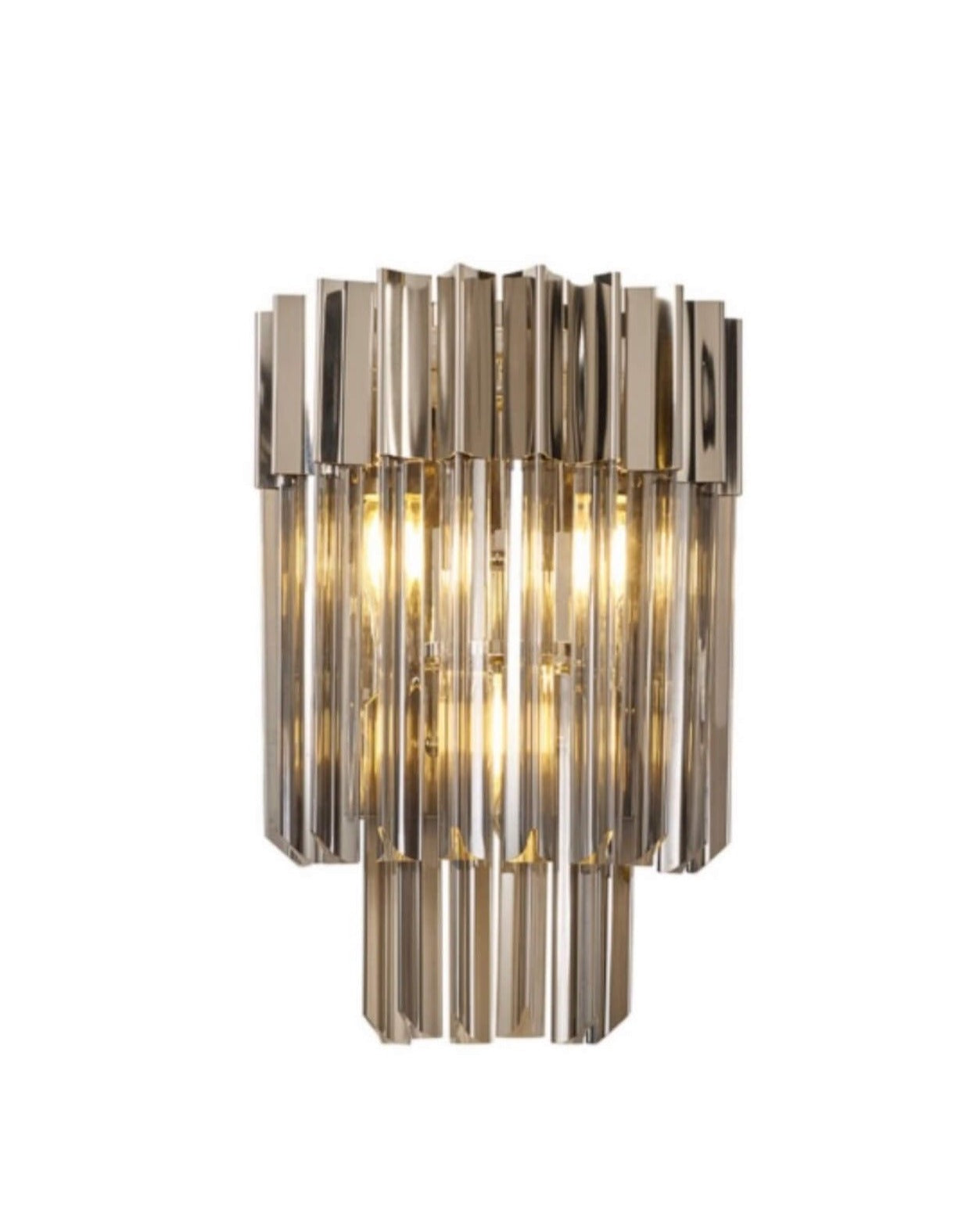 Chelsea Sculpted Glass Nickel Wall Light