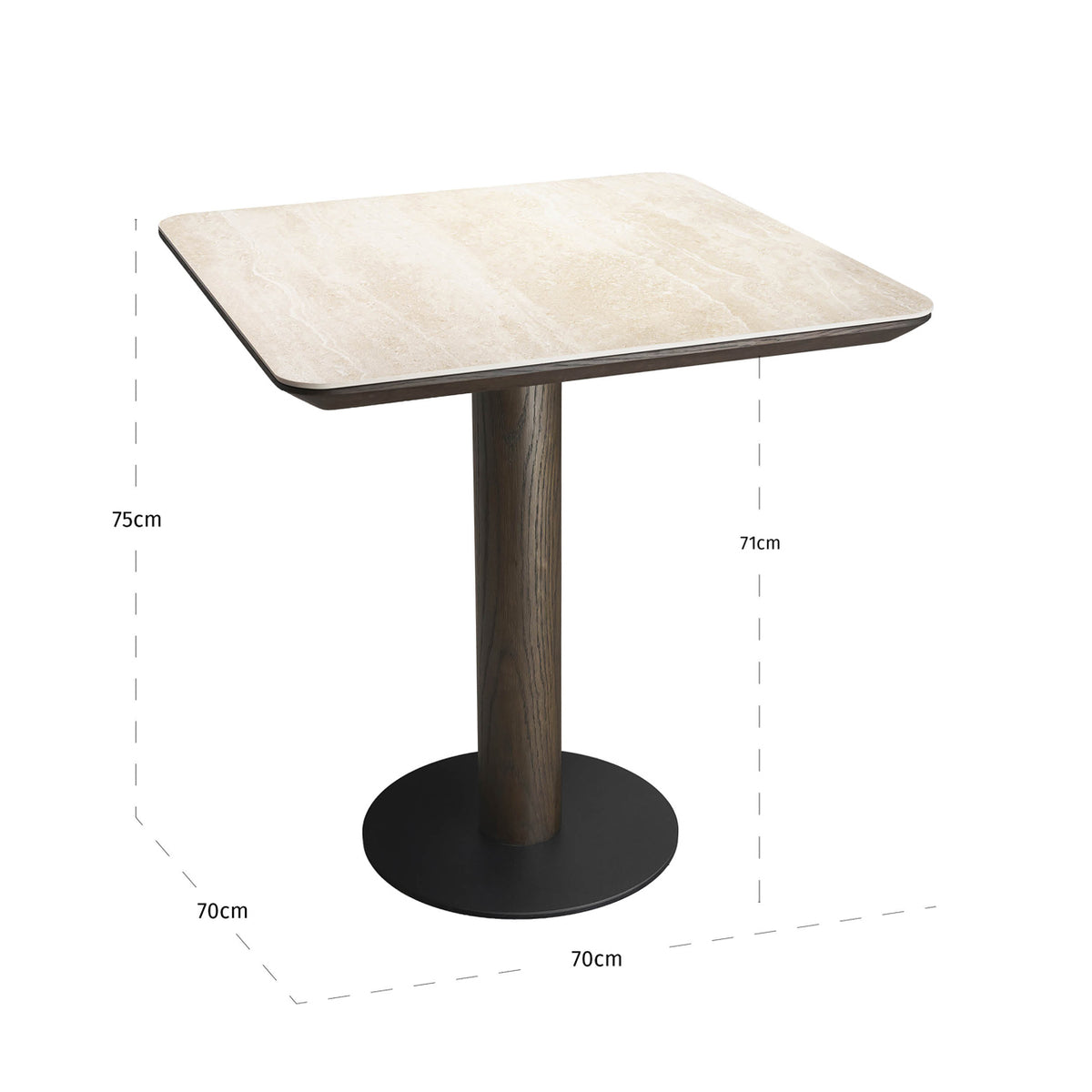 Rothley Brown Bistro Table 70x70cm