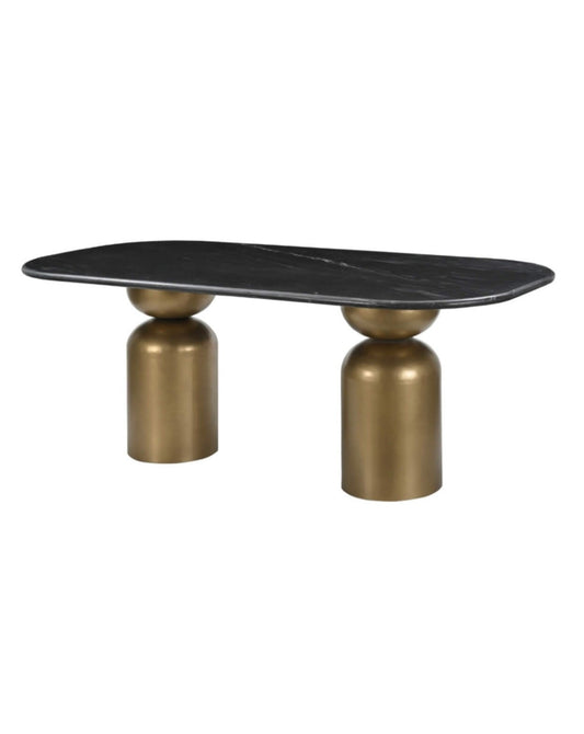 Black Marble Brass Dining Table