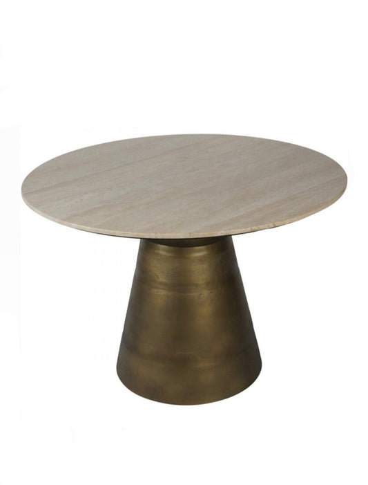 Travertine Round Dining Table