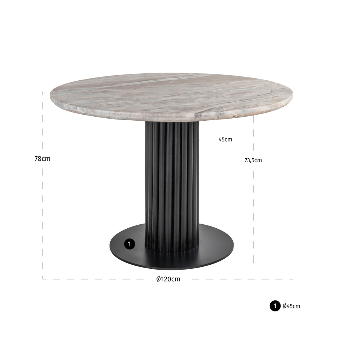 Nyla Blush Beige Dining Table