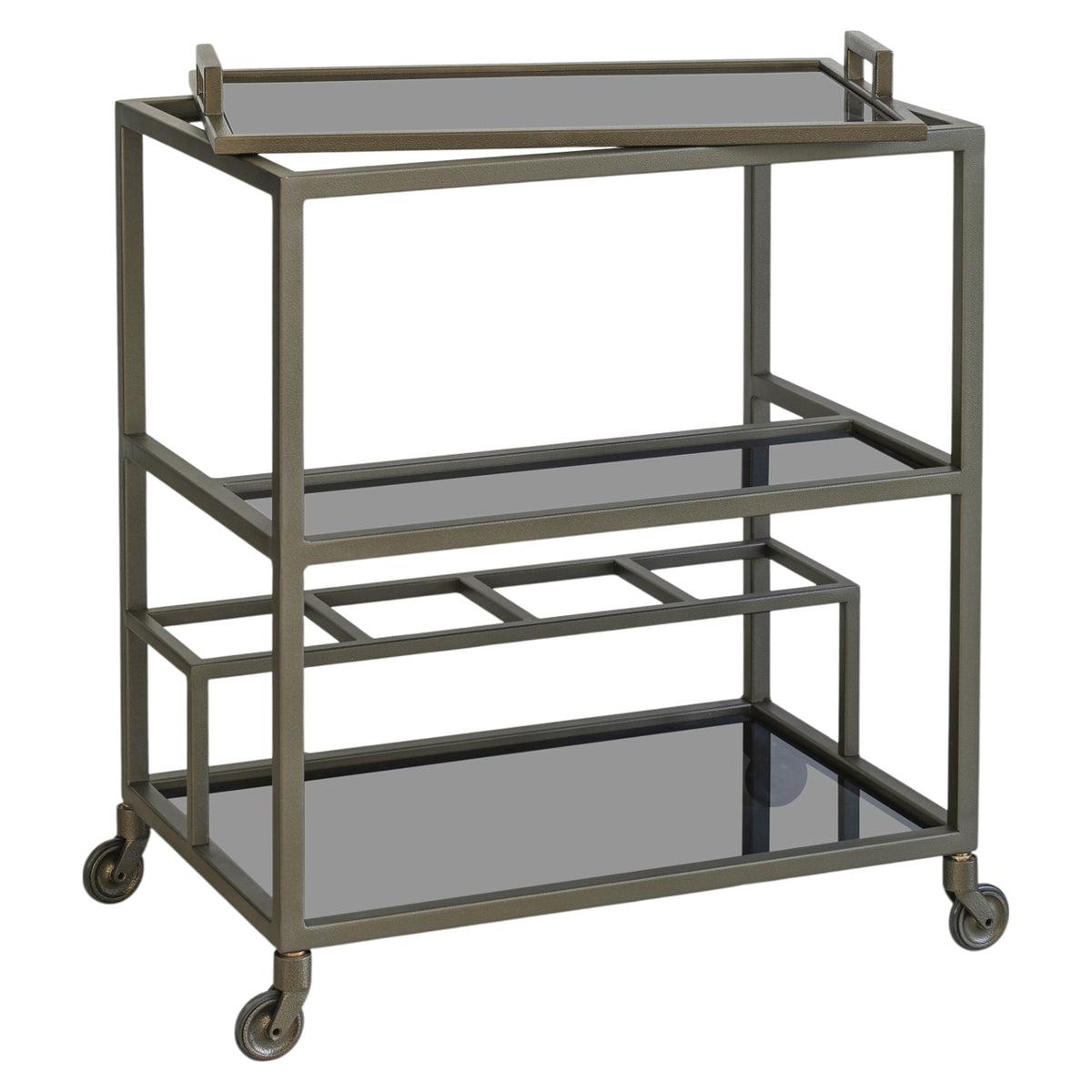 Rheims Antique Brass Drinks Trolley