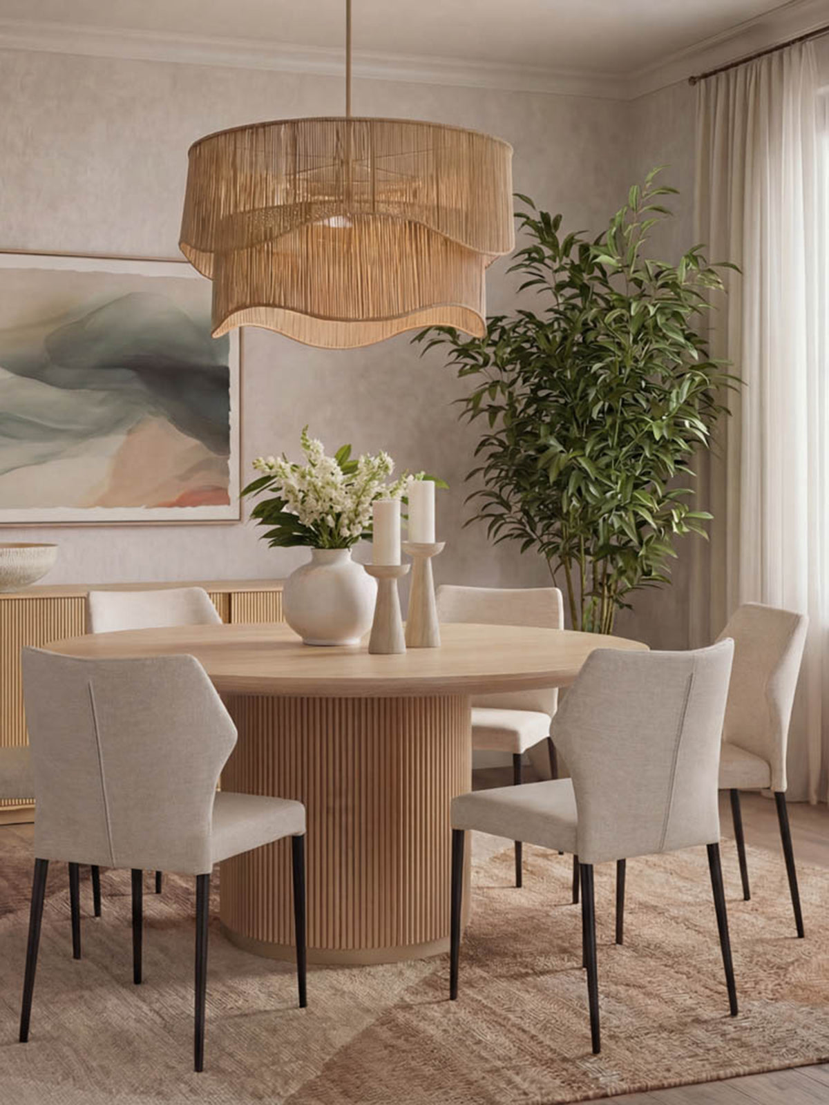 Florence Round Oak Dining Table 170cm