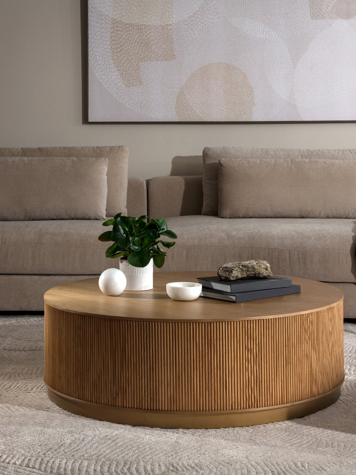 Florence Oak Round Coffee Table 112cm