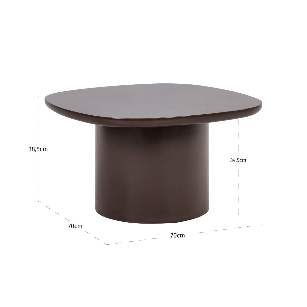 Ancona Chocolate Brown Side Table