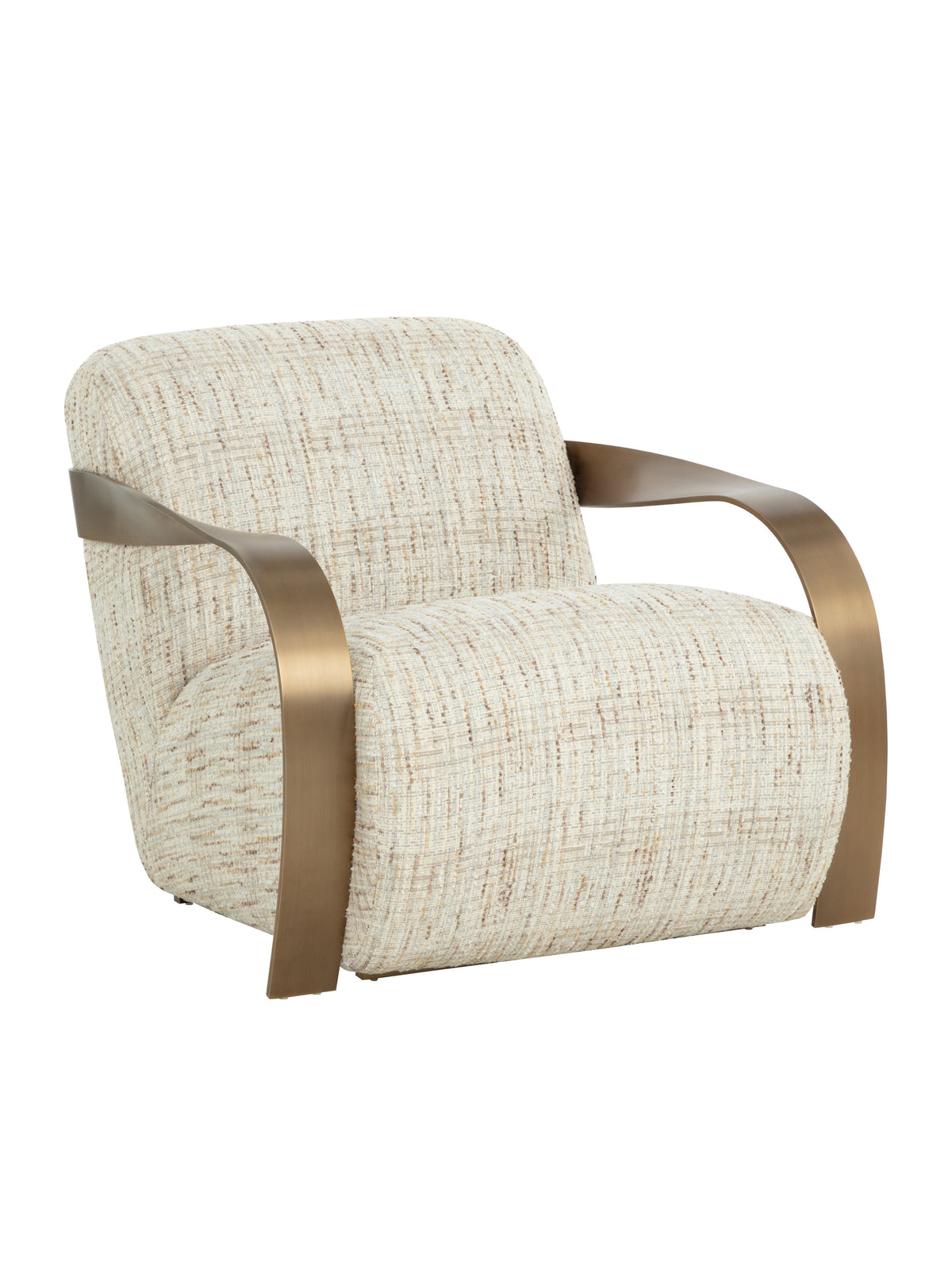 Halden Lounge Chair Antique Brass and Cobblestone
