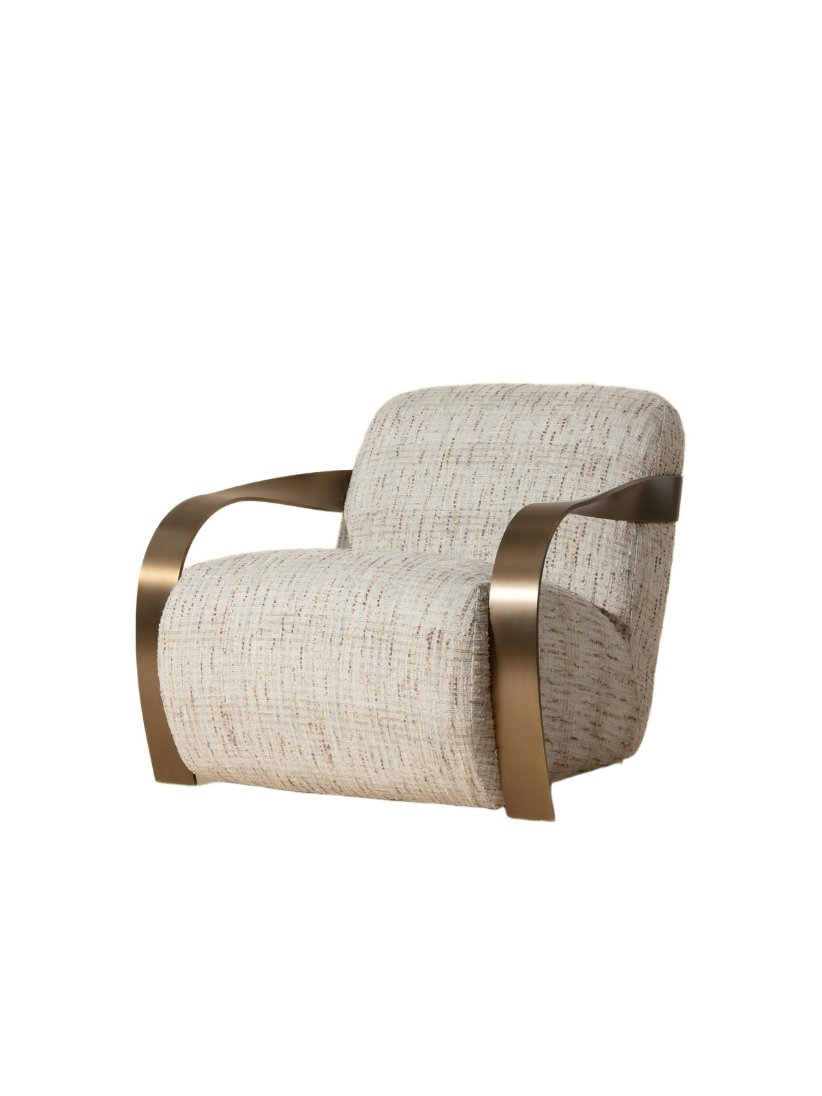 Halden Lounge Chair Antique Brass and Cobblestone
