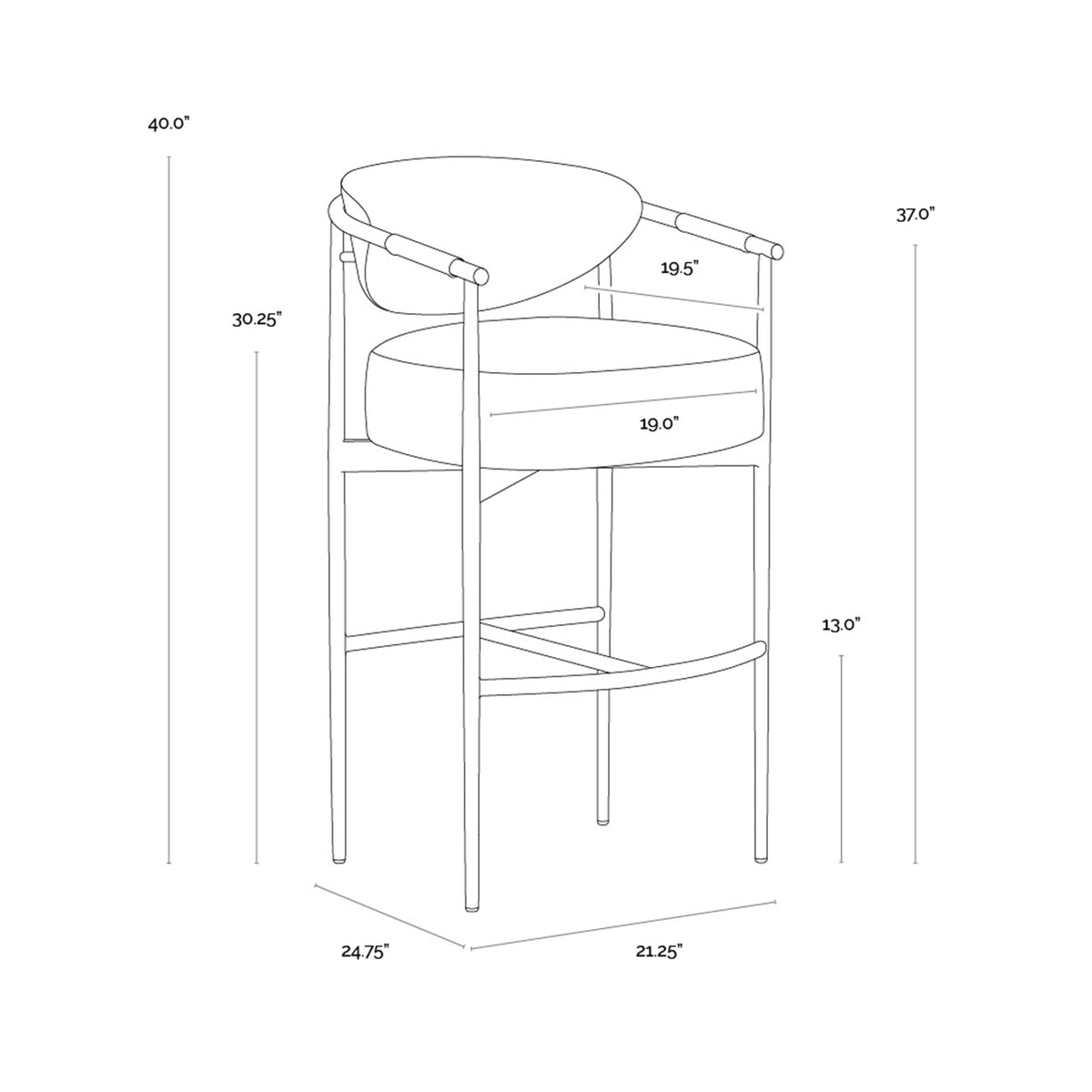 Fairfax Barstool Black