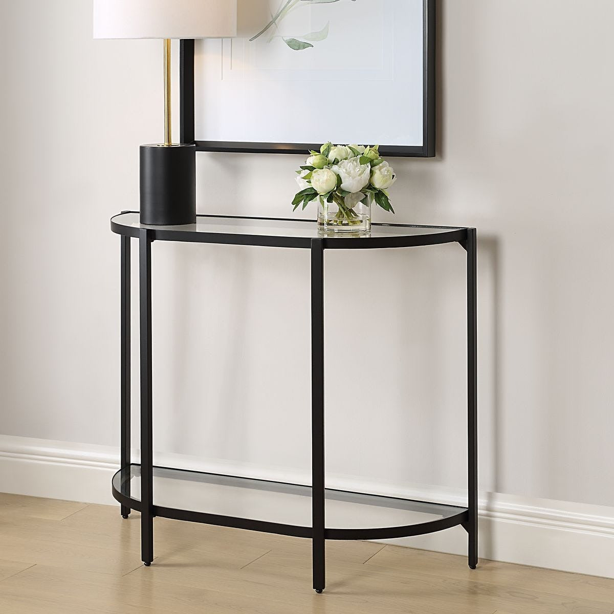Atrani Demilune Black Console Table