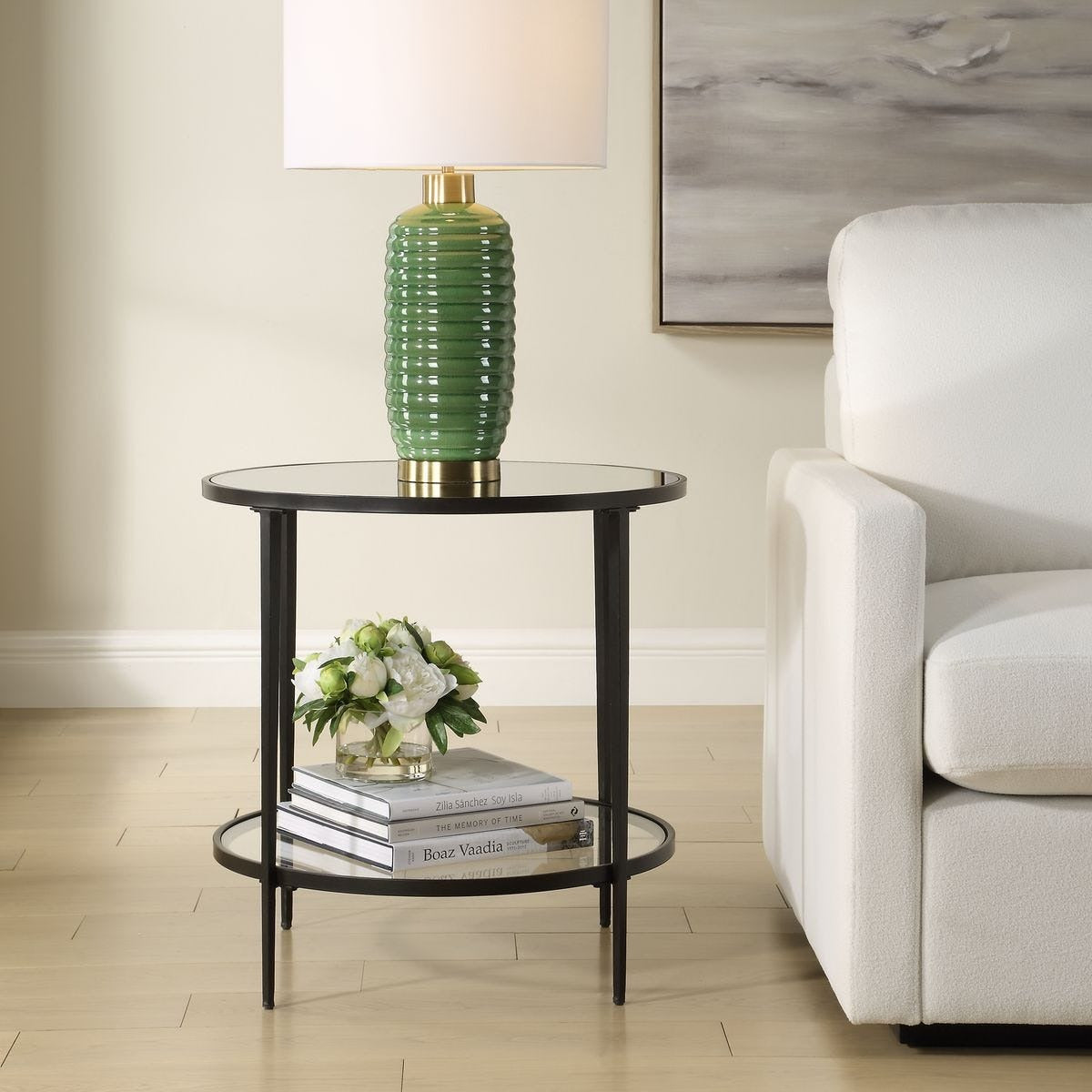Massaro Round Black Side Table