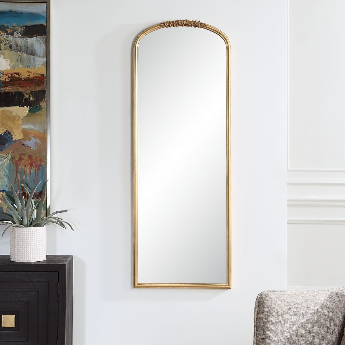 Merano Tall Antique Gold Mirror