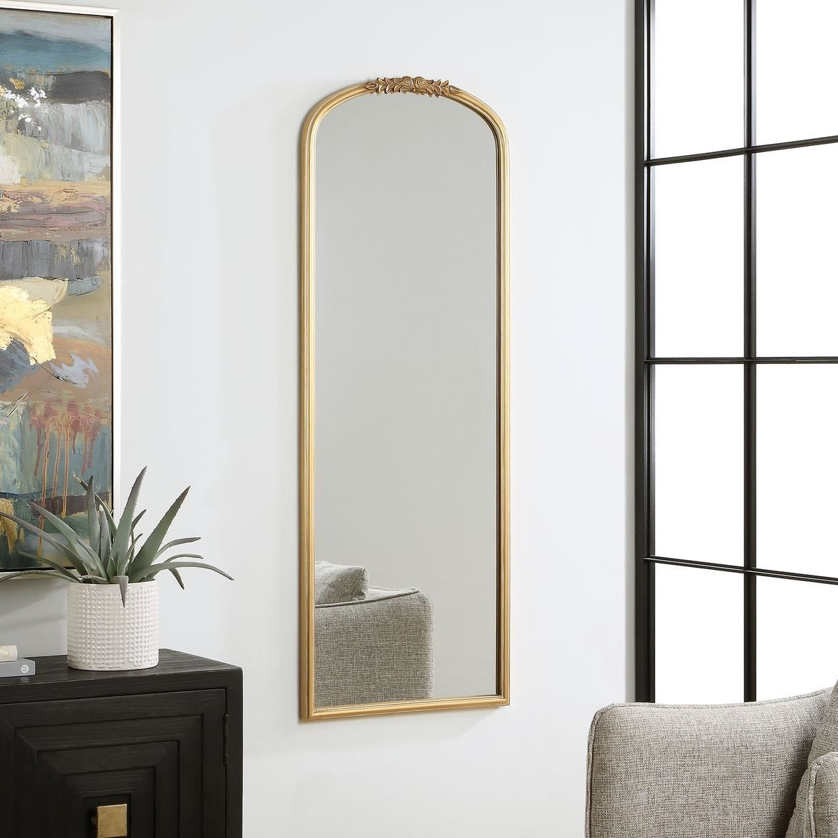 Merano Tall Antique Gold Mirror