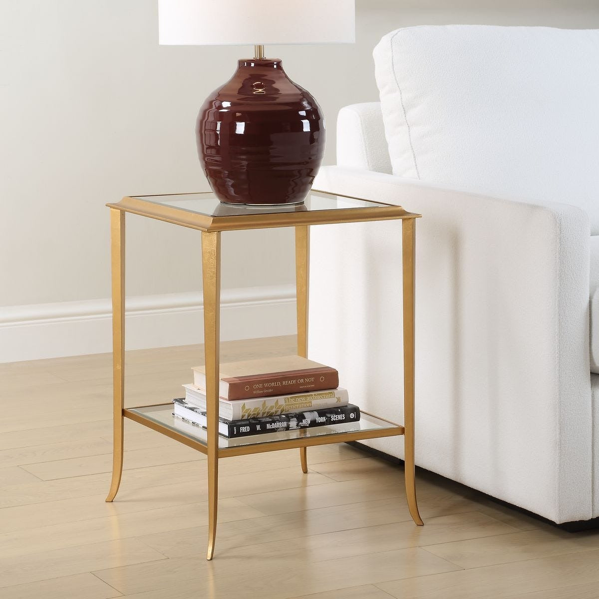 Minori Square Gold Leaf Side Table