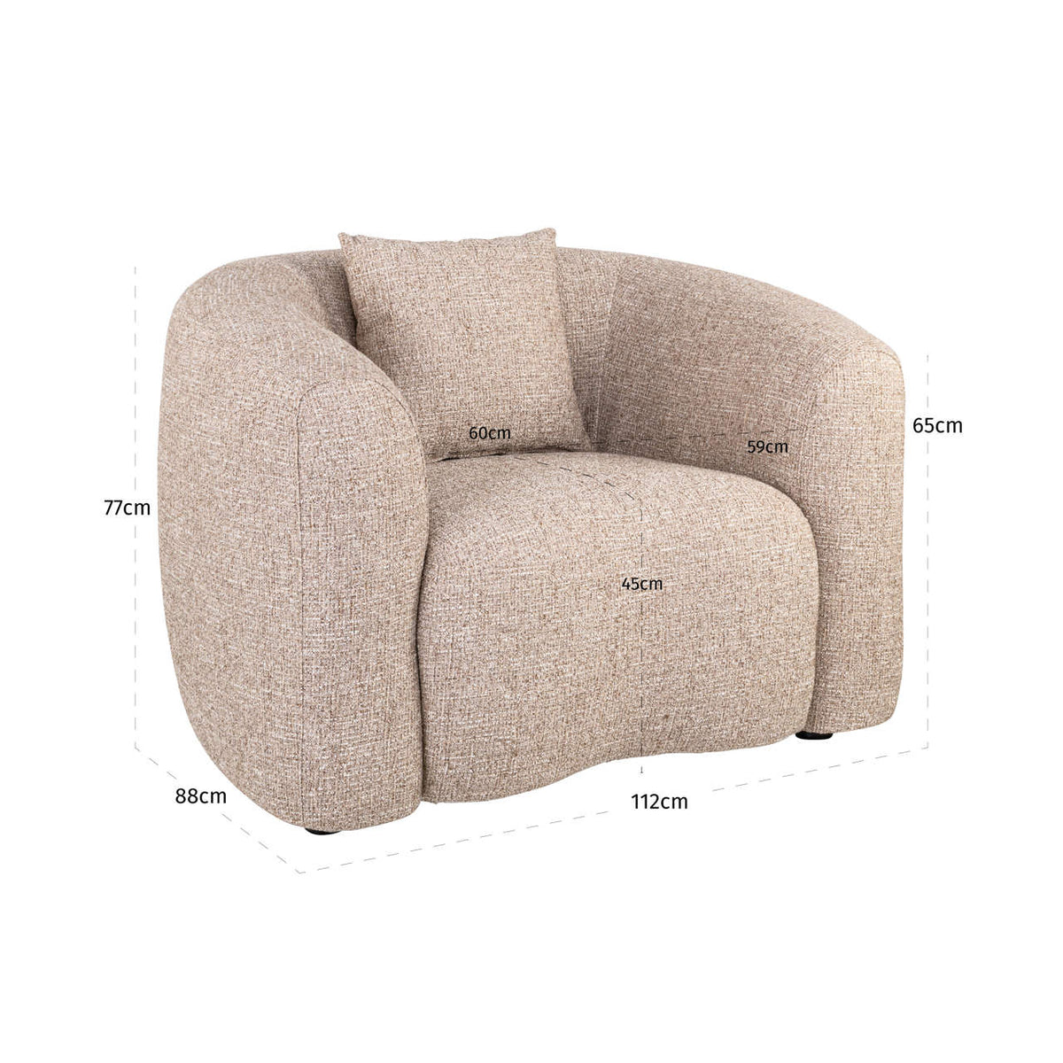 Lysandra Sand Tweed Occasional Chair