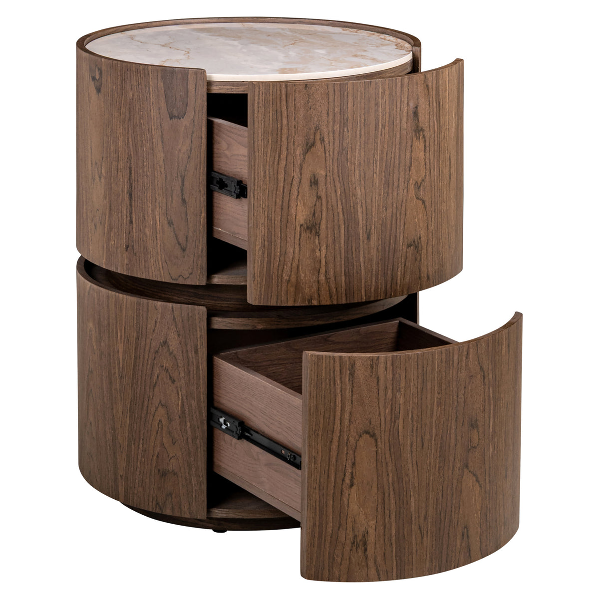 Ellerby Brown 2 Drawer Bedside Table