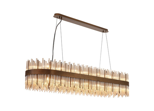 Talia Bronze Rectangular Chandelier 150cm