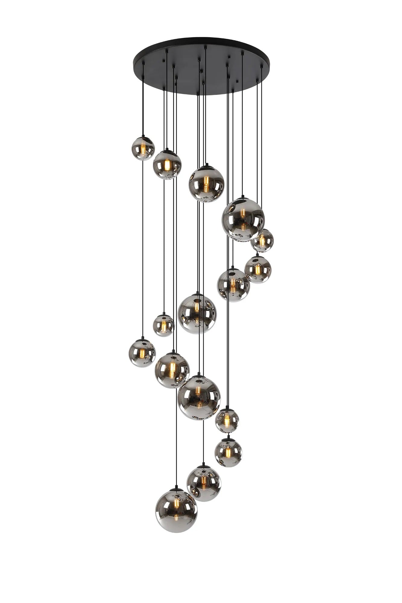 Lunar Matt Black Cluster Pendant