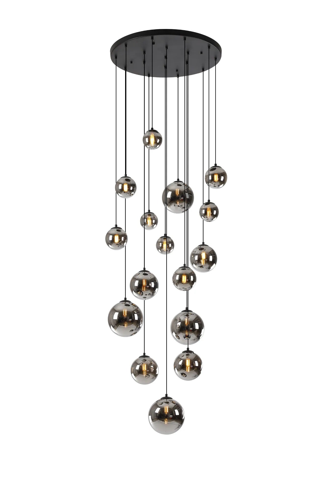 Lunar Matt Black Cluster Pendant