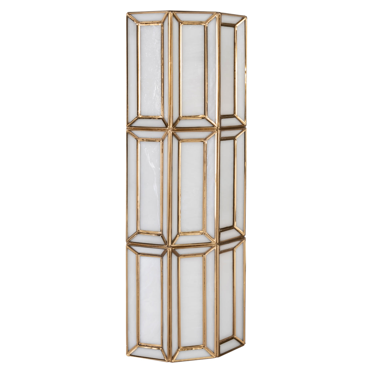 Opaline Antique Brass Wall Light