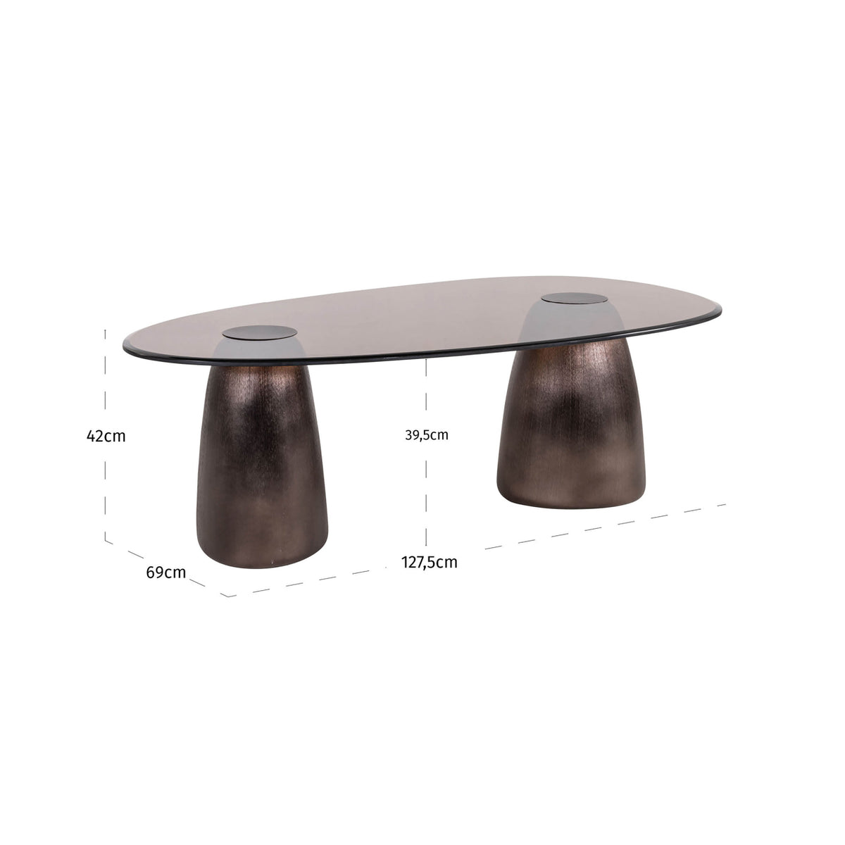 Hawthorn Bronze Oval Coffee Table