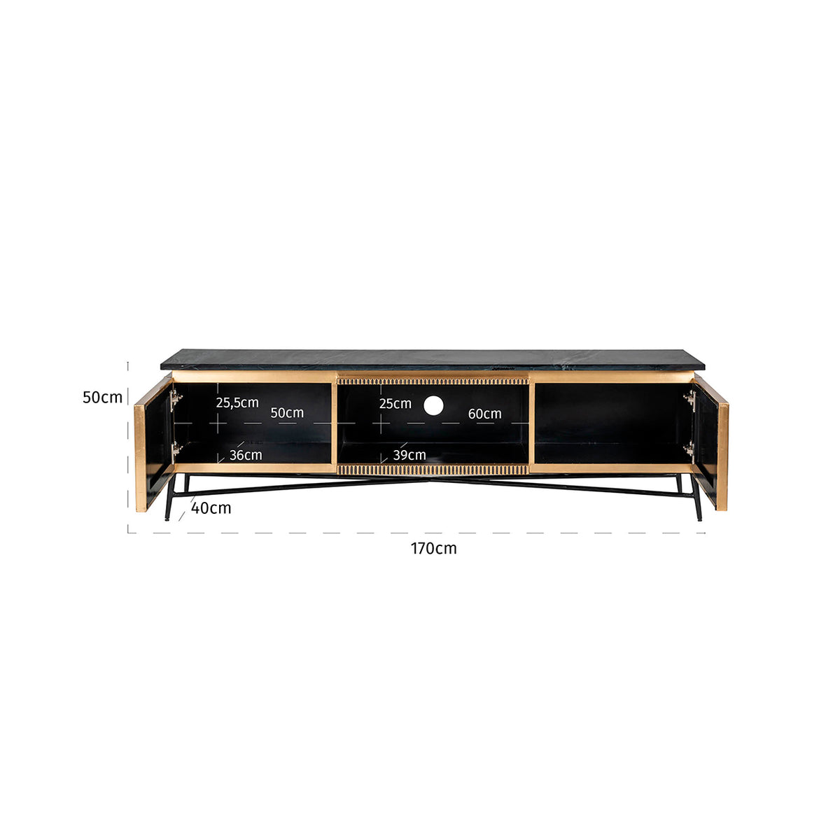 Irving Gold 2 Door Media Unit