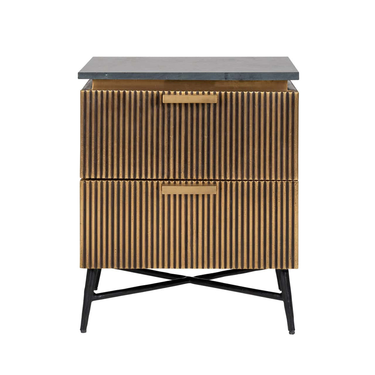 Brass Plated Colosseum Bedside Table
