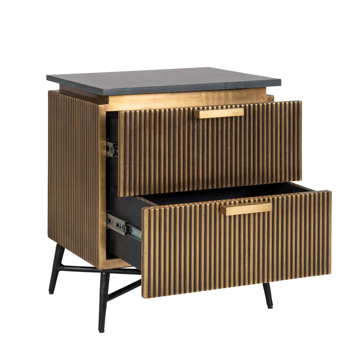 Brass Plated Colosseum Bedside Table