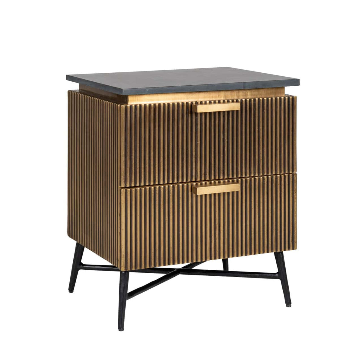 Brass Plated Colosseum Bedside Table