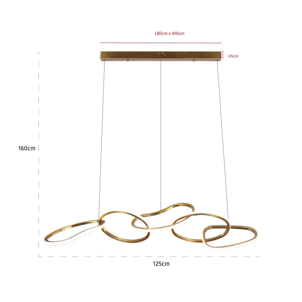 Flint Brushed Gold Chandelier
