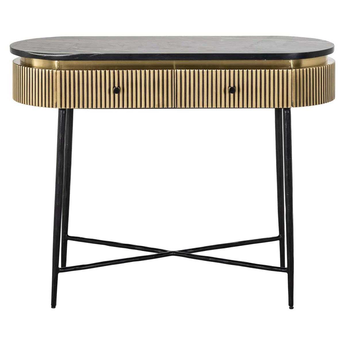 Brass Plated Colosseum Console Table