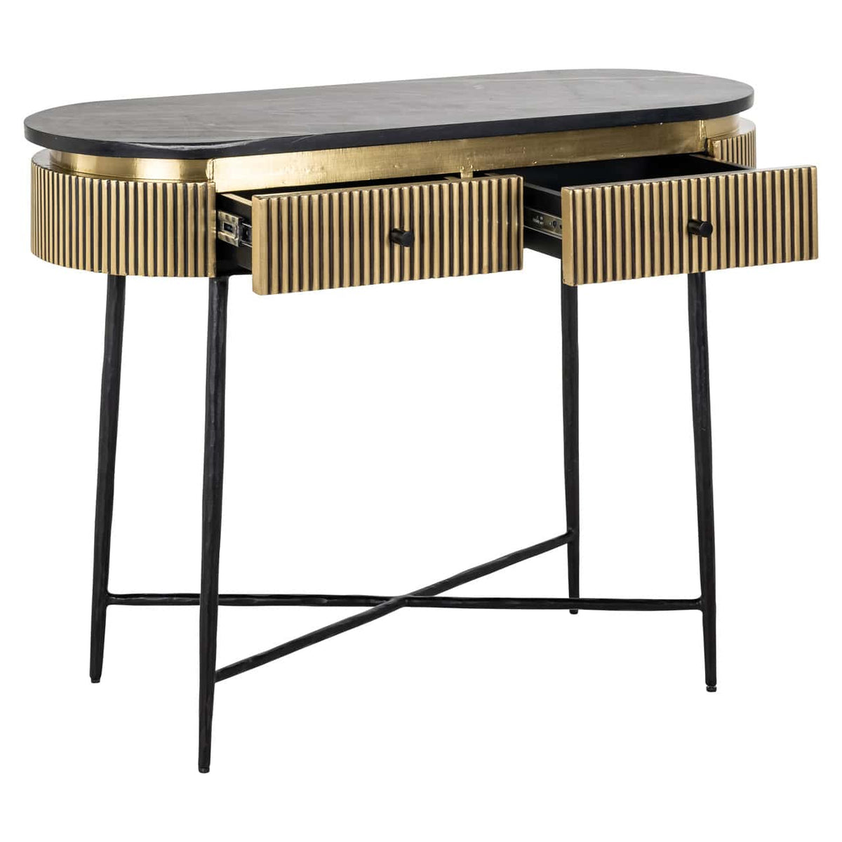 Brass Plated Colosseum Console Table