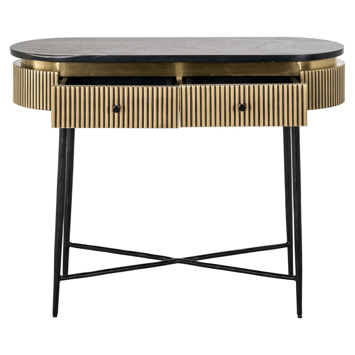 Brass Plated Colosseum Console Table