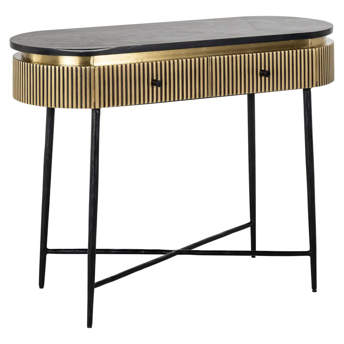 Brass Plated Colosseum Console Table