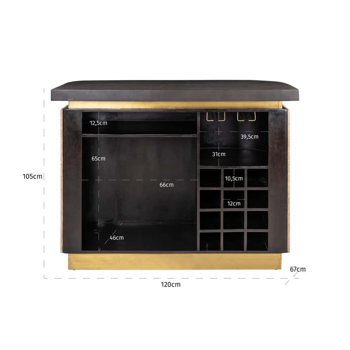 Martello Beige Home Bar Cabinet