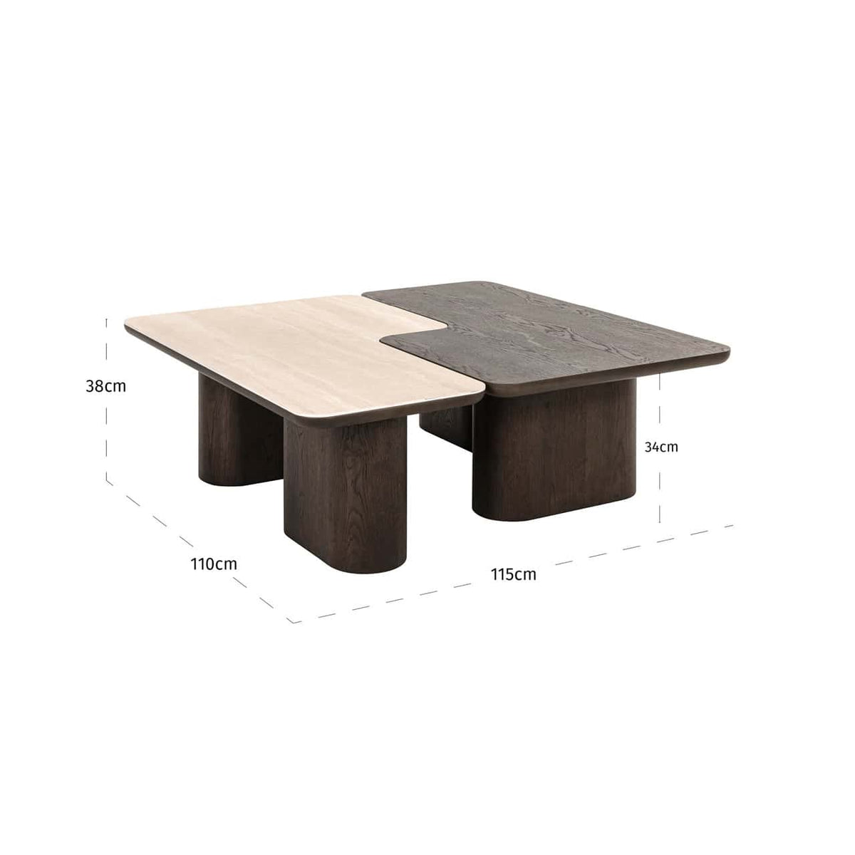 Nantes Brown Coffee Table Set