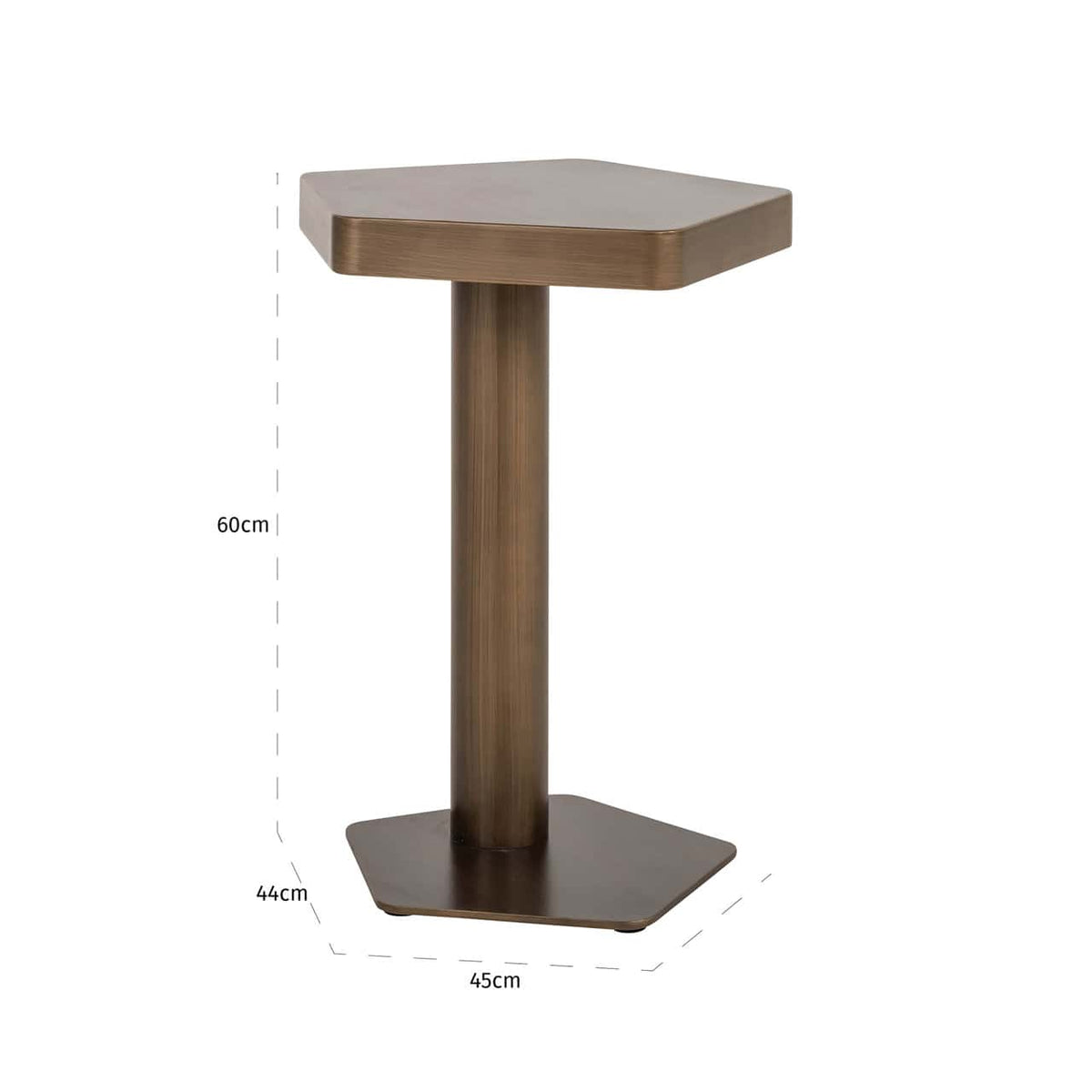 Hexham Brushed Gold Sofa Side Table