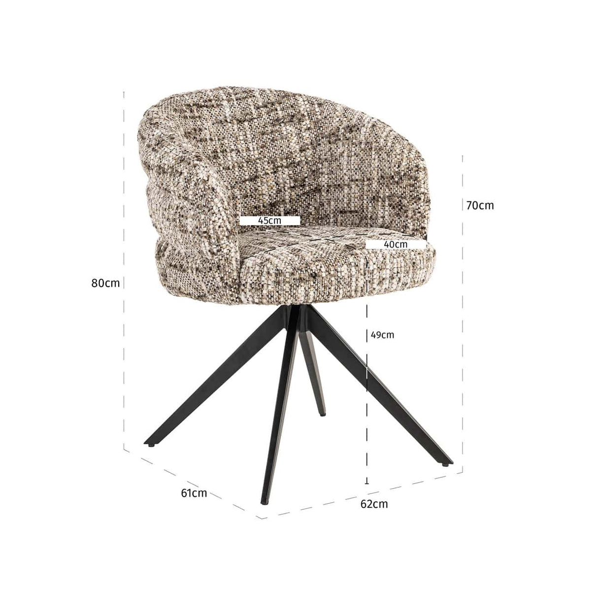 Serene Brown Omara Swivel Dining Chair