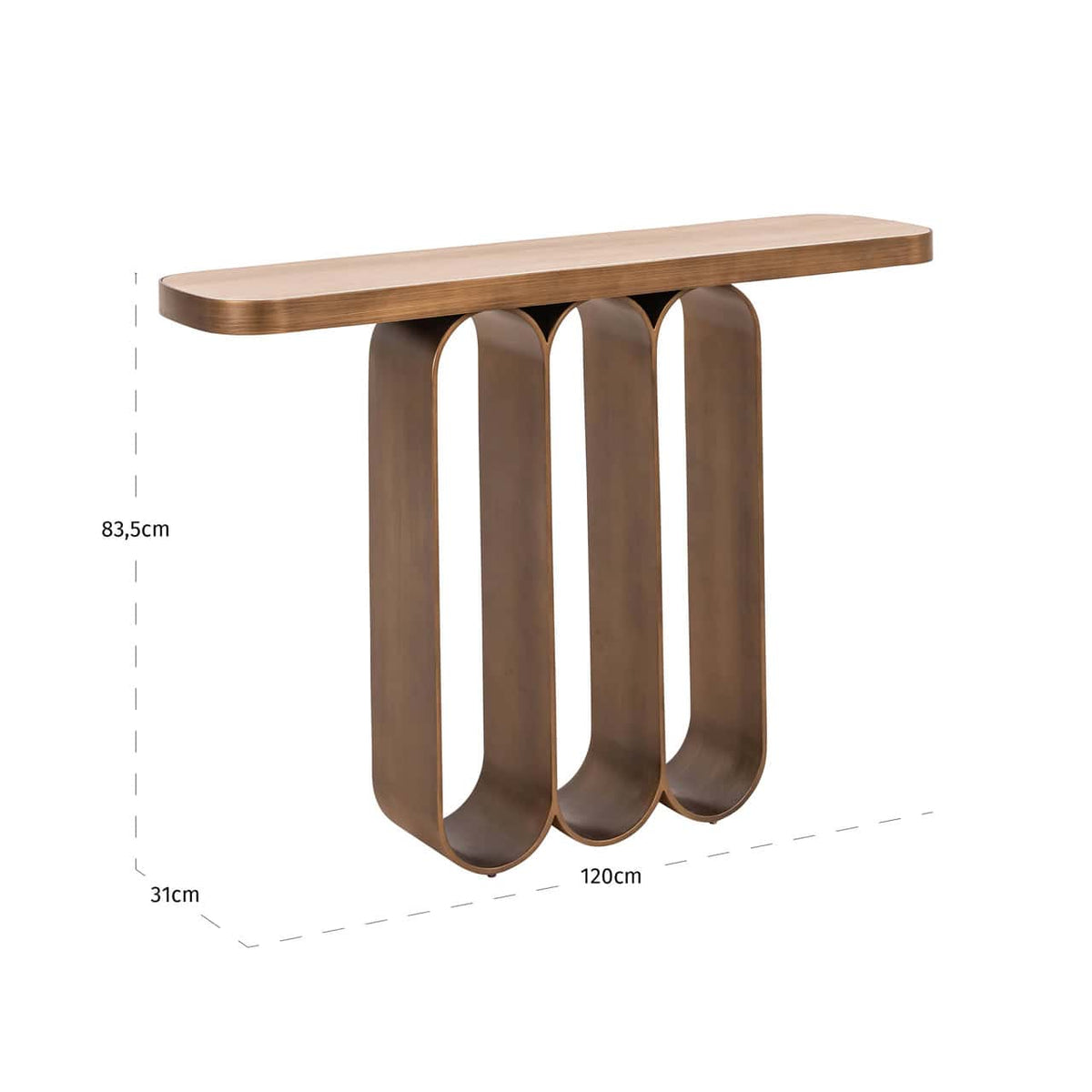 Lugano Brushed Gold Console Table