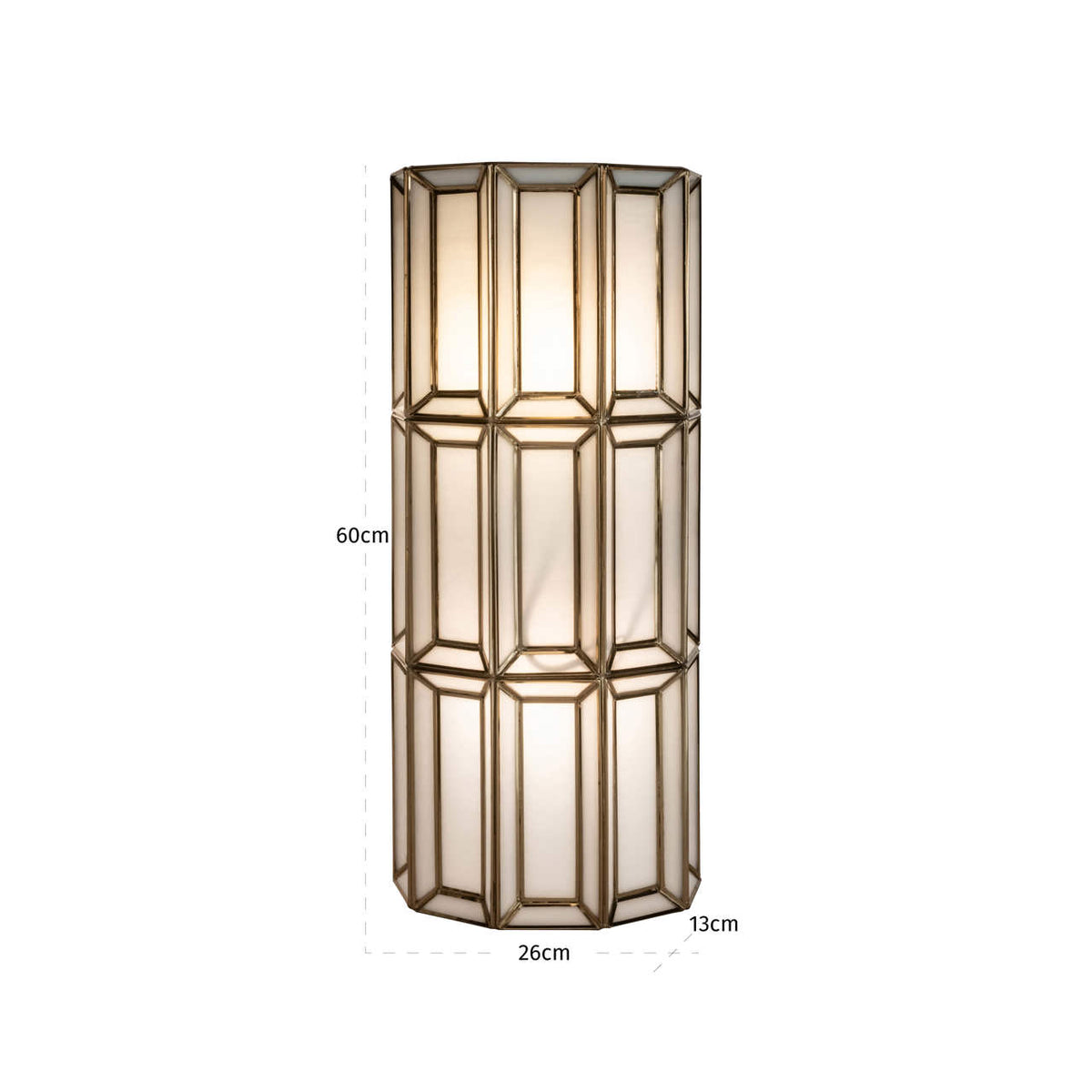 Opaline Antique Brass Wall Light