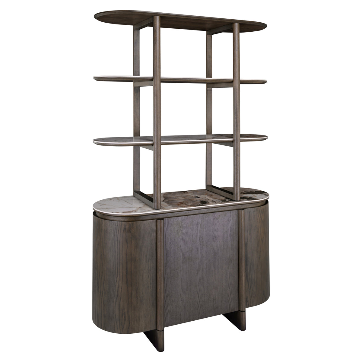 Langley Brown Display Cabinet