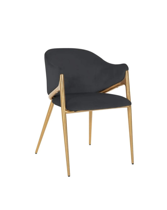 Black Velvet Brass Dining Chair