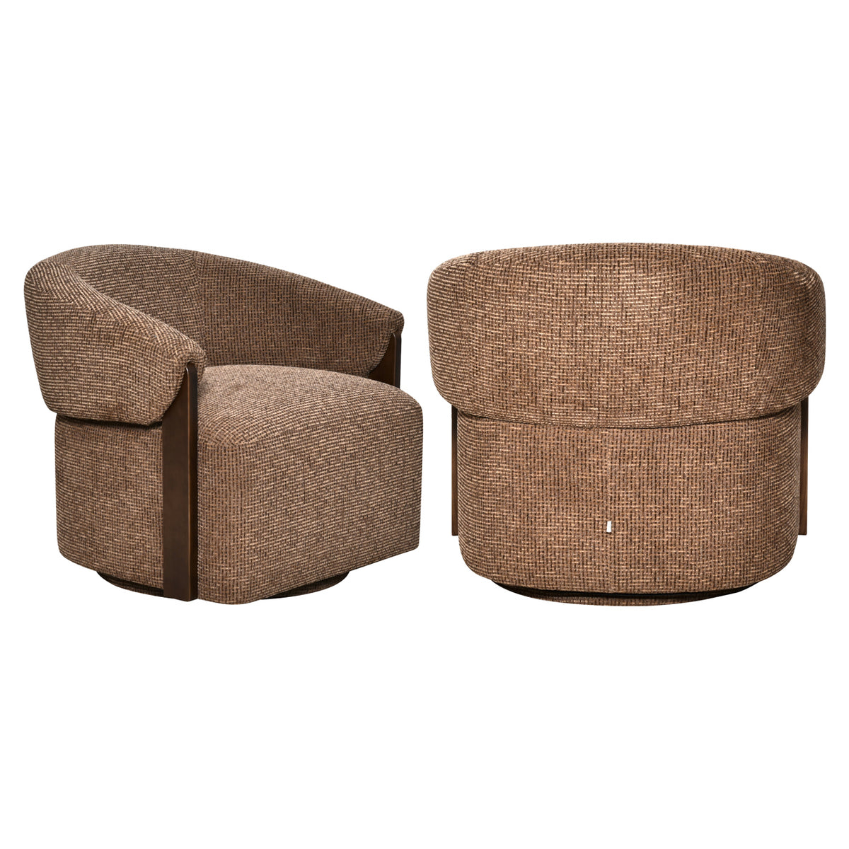 Marisol Brown Blockweave Swivel Occasional Chair